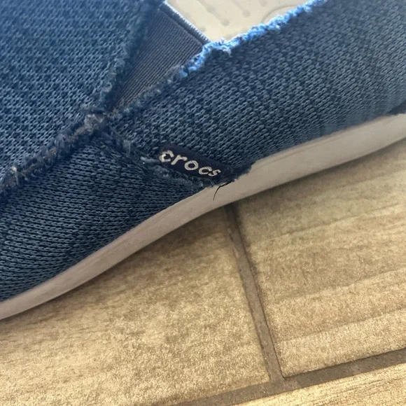 CROCS Men's Dark Blue Canvas Slip-On Loafers - Picture 3 of 7